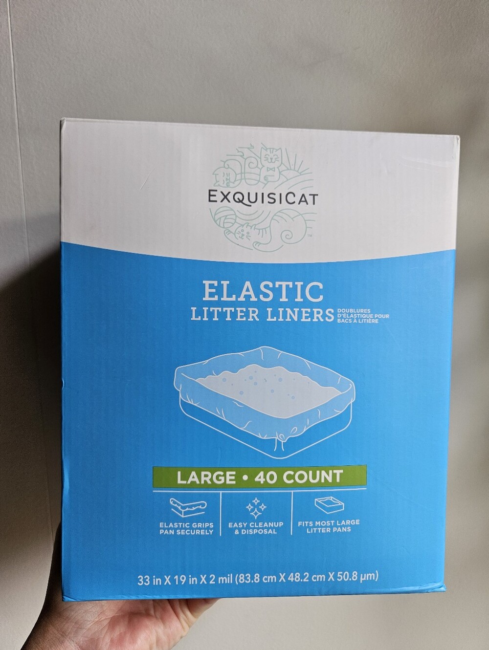ExquisiCat® Elastic Cat Litter Box Large Liners (39/40 Count)